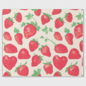 Aardbei Waterverf Kleurrijk Patroon Cadeaupapier (Vlak)
