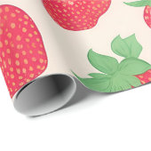Aardbei Waterverf Kleurrijk Patroon Cadeaupapier (Rol Hoek)