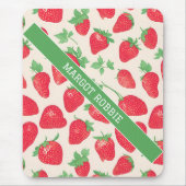 Aardbei Waterverf Kleurrijk Patroon Muismat (Voorkant)