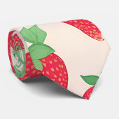 Aardbei Waterverf Kleurrijk Patroon Stropdas (Opgerold)