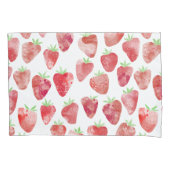 Aardbei-Waterverf Kussensloop (Voorkant-Links)