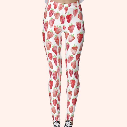 Aardbei-Waterverf Leggings