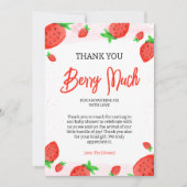 Aardbei waterverf Meisje Baby shower Bedankkaart (Voorkant)