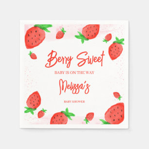 Aardbei Waterverf Meisje Baby shower Berry Sweet Servet