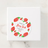 Aardbei Waterverf Meisje Baby shower Dank u Bedankjes Labels (In situ)