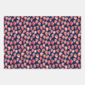 Aardbei Waterverf Navy Blue Inpakpapier Vel (Voorkant 3)