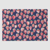 Aardbei Waterverf Navy Blue Tissuepapier (Voorkant)