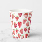 Aardbei-Waterverf Papieren Bekers (Voorkant)