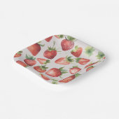 Aardbei Waterverf Pattern Papieren Bordje (Gebogen)