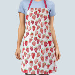 Aardbei-Waterverf Schort<br><div class="desc">Sweet,  leuk en fruitig waterverf aardbeivormig ontwerp. Ideaal voor je favoriete kok,  kok of bakker. Originele kunst van Nic Squirrell</div>