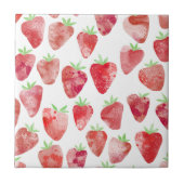 Aardbei-Waterverf Tegeltje (Voorkant)