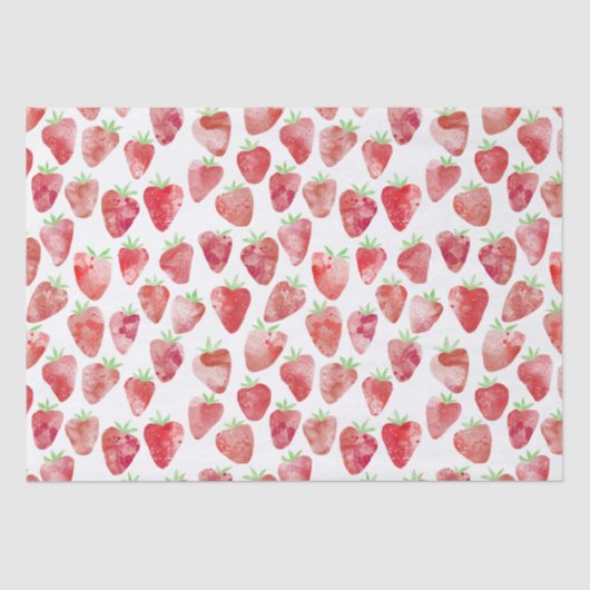 Aardbei-Waterverf Tissuepapier (Voorkant)
