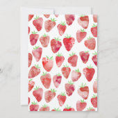 Aardbei Waterverf verjaardagsfeestje Kaart (Achterkant)