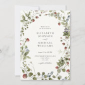  aardbei Waterverf Zomer bruiloft Kaart (Voorkant)