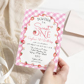 Aardbei Wavy Sweet One Eerste Verjaardag Kaart