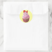 Aardbei wervelen rond sticker (Tas)
