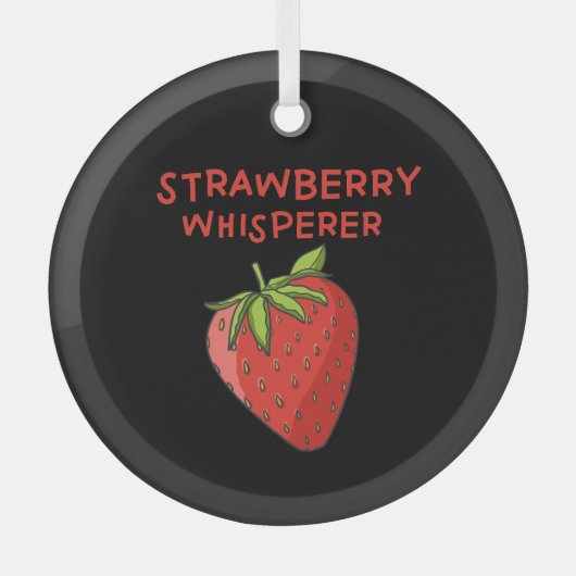 Aardbei Whisperer Glas Ornament (Voorkant)