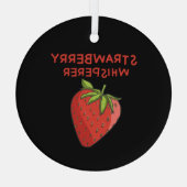Aardbei Whisperer Glas Ornament (Achterkant)