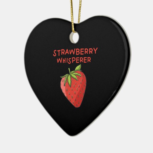 Aardbei Whisperer Keramisch Ornament (Links)