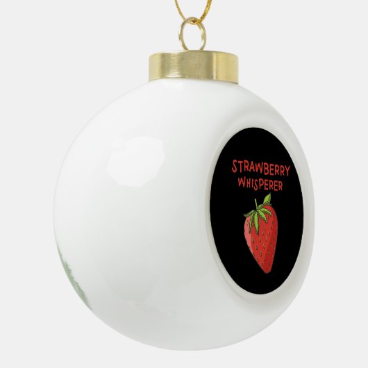 Aardbei Whisperer Keramische Bal Ornament (Links)