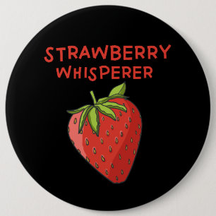 Aardbei Whisperer Ronde Button 6,0 Cm