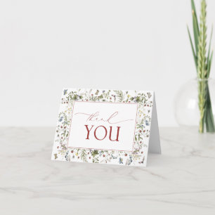 Aardbei Wilde Bloemen Aquarel Script Bedankt