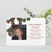 Aardbei Wing Foto Uitnodiging (Staand voorkant)