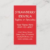 Aardbei winterscène visitekaartje (Achterkant)