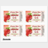 Aardbei Zaadlabel Rechthoekige Sticker (Vel)