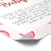 Aardbei zeg geen Baby Baby shower Poster (Hoek)