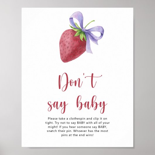 Aardbei - zeg geen baby poster (Voorkant)