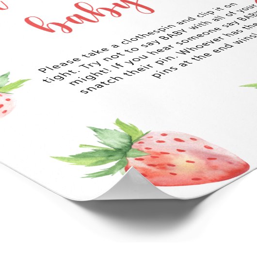 Aardbei - Zeg niet baby Poster (Hoek)