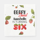Aardbei zesde verjaardag servet (Voorkant)