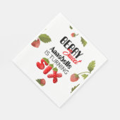 Aardbei zesde verjaardag servet (Hoek)