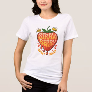 Aardbei Zoet Vers – Illustratie van Mooie Vrucht Tri-Blend Shirt