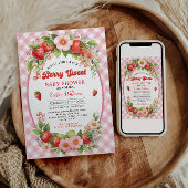 Aardbei Zoete Aardbei 1e Verjaardagsfeestje Kaart