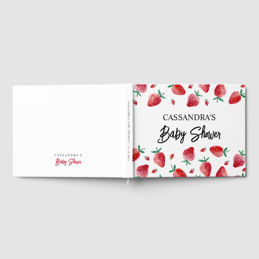 Aardbei zoete baby shower gast boek (Volledig)