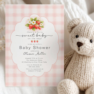 Aardbei Zoete Baby Shower Kaart