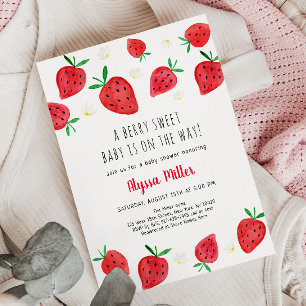 Aardbei Zoete Baby Shower Kaart