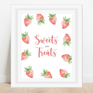 Aardbei - zoete baby shower poster