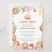 Aardbei zoete baby shower uitnodiging (Voorkant)