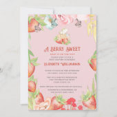 Aardbei zoete baby shower uitnodiging (Voorkant)