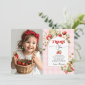 Aardbei zoete foto dank u kaart (Staand voorkant)