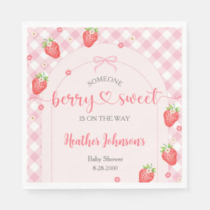 Aardbei Zoete Kleine Meisje Baby Shower Servet