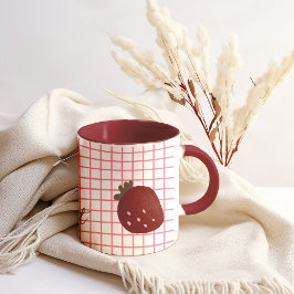Aardbei Zoete Liefde – Minimale Aardbei Trio op Ro Tweekleurige Koffiemok