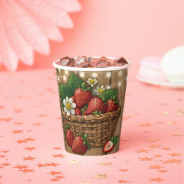 Aardbei Zoete Mand Baby Shower Papieren Bekers