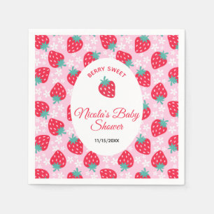 Aardbei Zoete Roze Aardbei Baby Shower Servet