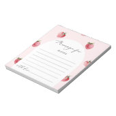 Aardbei zoete tijd capsule bericht notitieblok (Linkerzijde)