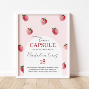 Aardbei zoete tijd capsule verjaardag poster
