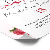 Aardbei zoete tijd capsule verjaardag poster (Hoek)